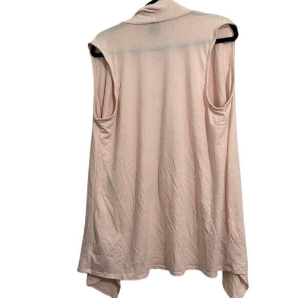 Bobeau Womens Sleeveless Cardigan With Button Accent Pink Size 1X - Picture 5 of 6